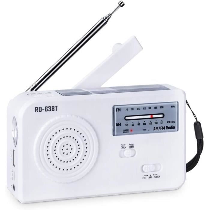 Radio à manivelle Radio AM FM multifonction à manivelle avec chargeur d