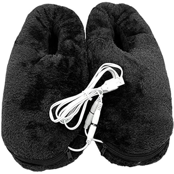 Chaussons Chauffants Électriques Chauffants En Peluche Douce Pour