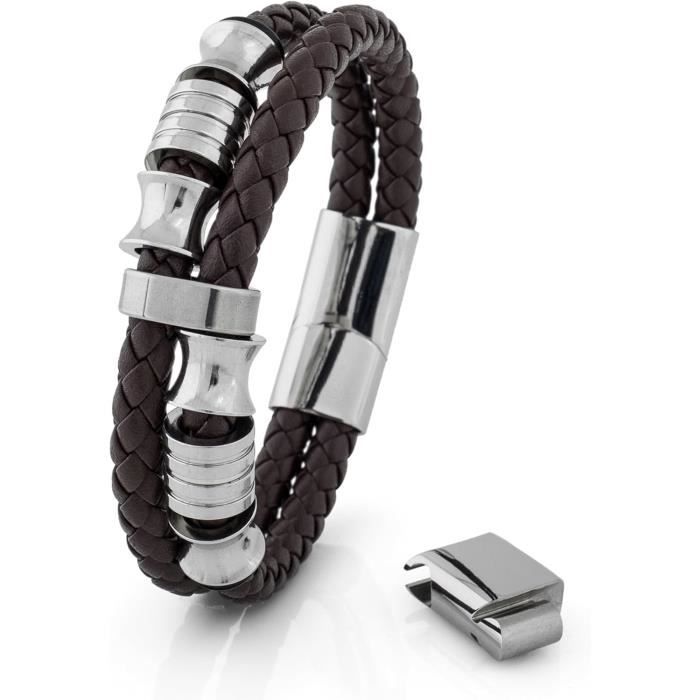 Bracelets D'Éperons Western Majestic Ally - Cuir Véritable - Acier Inoxydable