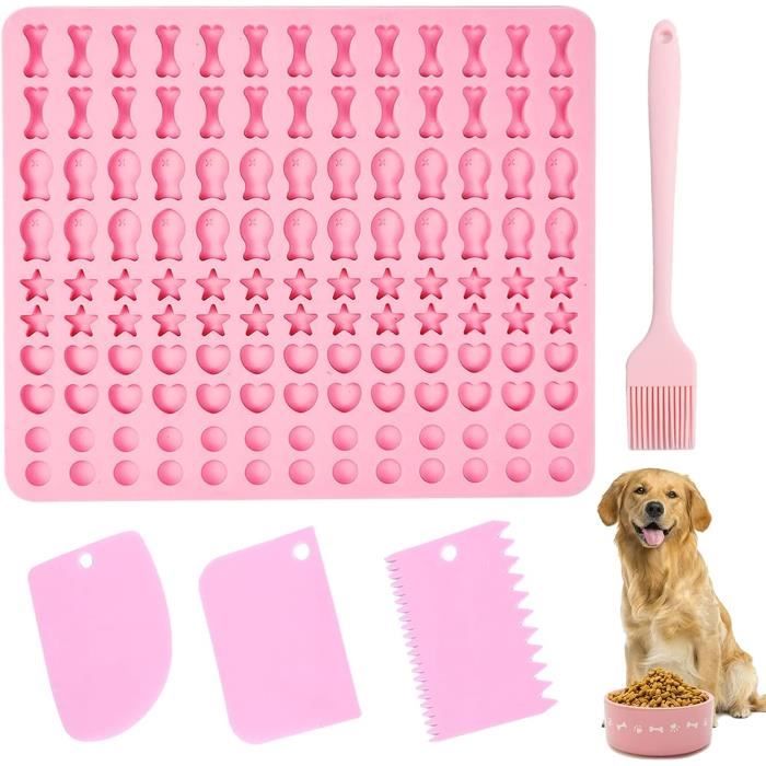 Exsbtay Lot 7 Moules Silicone Pour Friandises Chien - Os, Patte, Cœur - Qualité Alimentaire