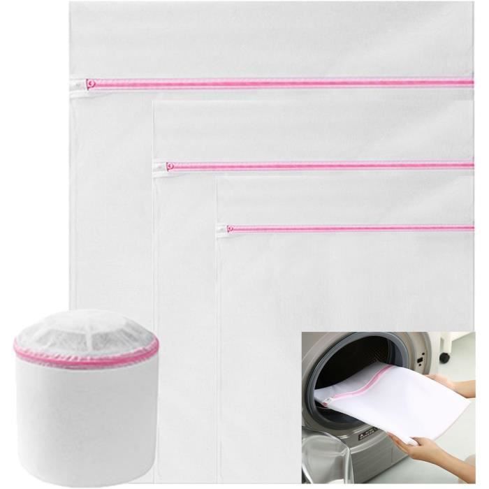 Filets à Linge Lavage Machine 4 Pièces 60x60 Cm - Protège Vêtements Délicats, évite Nœuds Et Déformations