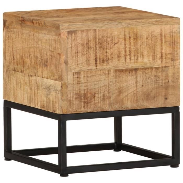 GES Table d'appoint 30x30x33 cm Bois de manguier brut - Cdiscount Maison