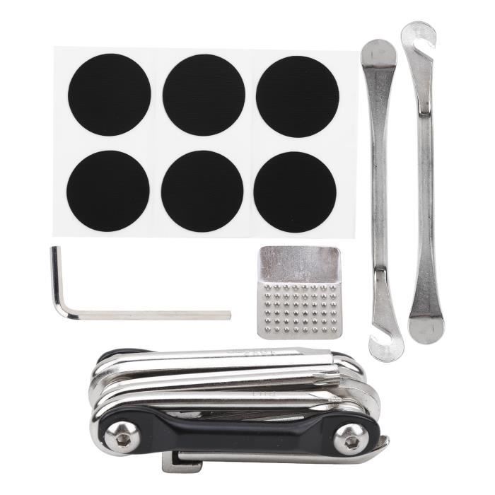 Kit Multifonction De Réparation Pneu Vélo – Mini Pompe, Patchs Sans Colle Et Outils
