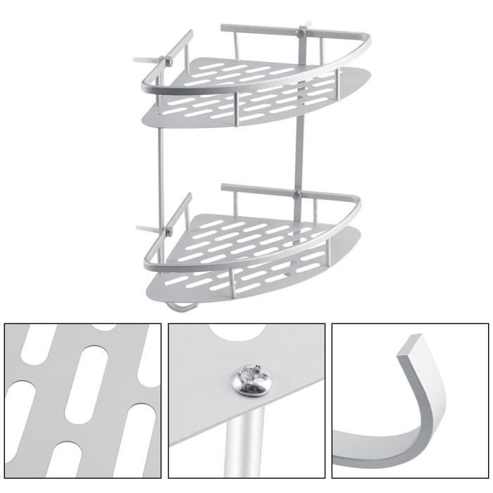 vgeby® etagère d’angle douche en aluminium etagère de salle de bain antirouille 2 tablettes pour salle de bain livraison rapide