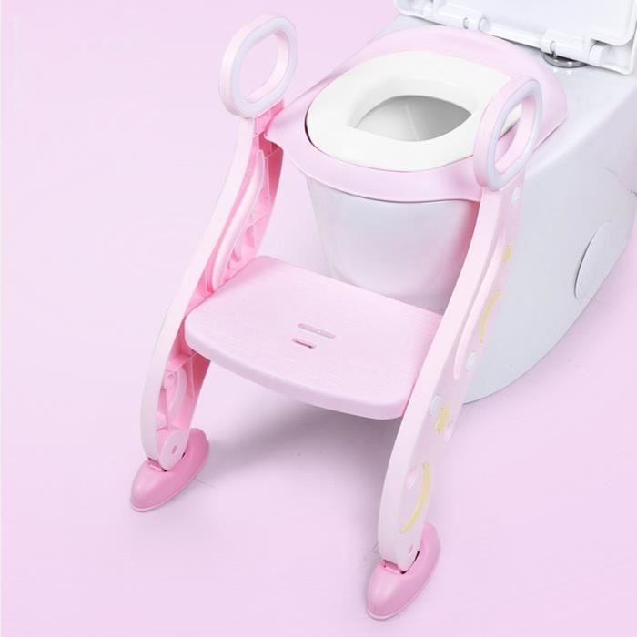 Reducteur De Wc Siege De Toilette Bebe Pliable Echelle Chaise Step Pot Educatif Rose Vinteky Cdiscount Puericulture Eveil Bebe