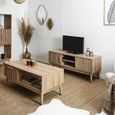 Set meuble TV et table basse en bois Klaus Marron-1