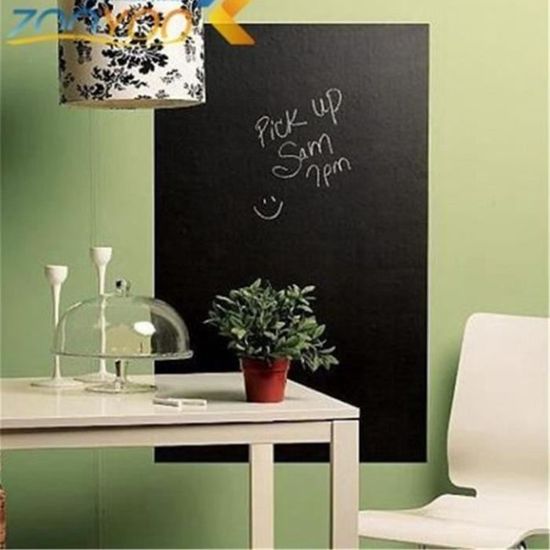 Autocollant Mural Tableau Noir Effaçable - 200x45 Cm - Décoration, Dessin, Organisation - Pour Maison, Bureau, Salle De Classe