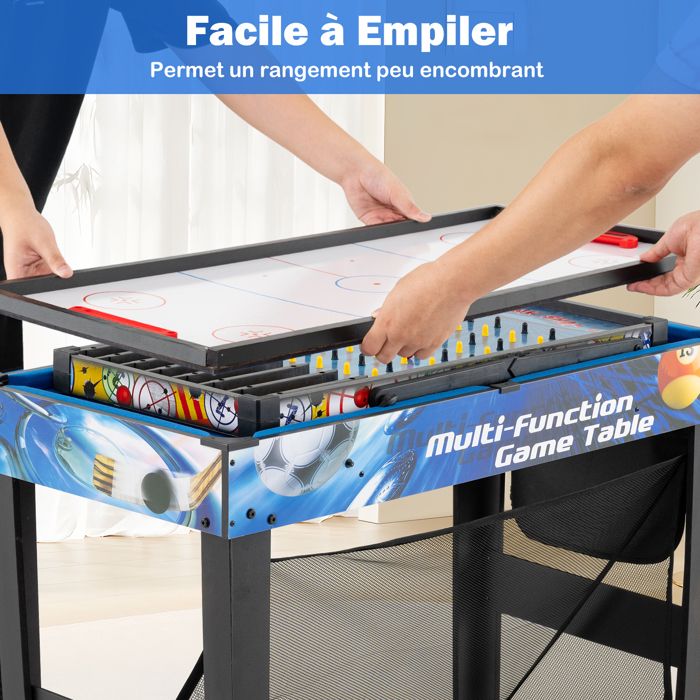 DREAMADE 4 en 1 Table de Jeux Football en Bois, Hockey, Ping-Pong et DREAMADE 4 en 1 Table de Jeux Football en Bois, Hockey, Ping-Pong et