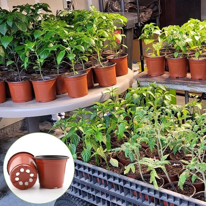 Jardinières en plastique - Pots de pépinière de fleurs d'intérieur Pots en  plastique