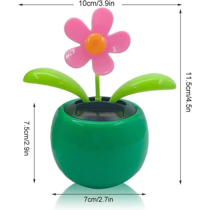 Fleurs Solaires Dansantes 4 Pièces - Ornements Voiture Et Bureau Alimentés Par Énergie Solaire