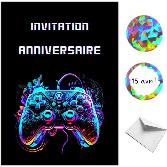 Cartes Invitation Anniversaire à Gratter - 12 Cartes Enveloppes