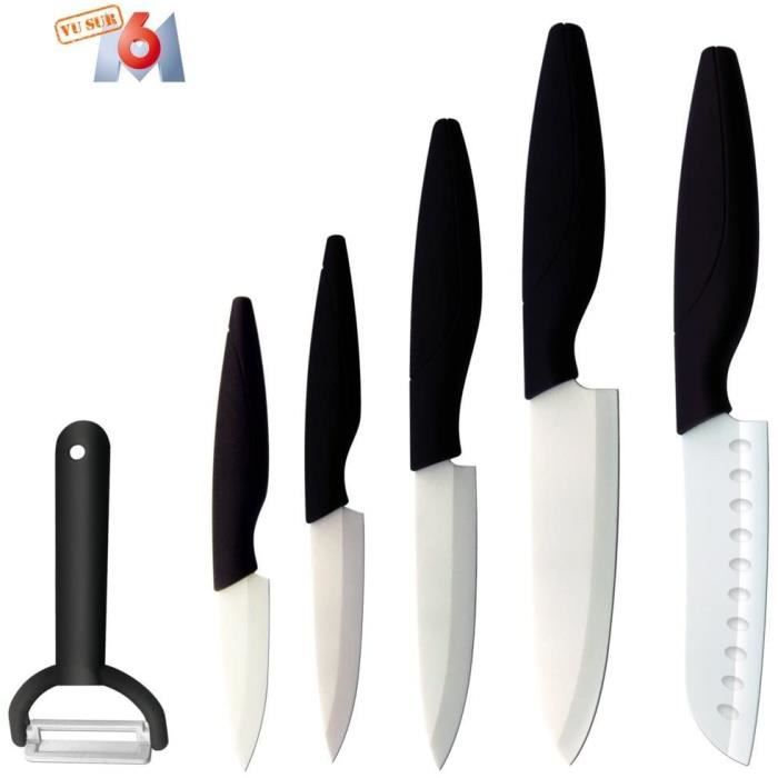 GRÄWE Couteau de table 6 pièces, set de couteaux baguette à découper, pack  de 6 couteaux