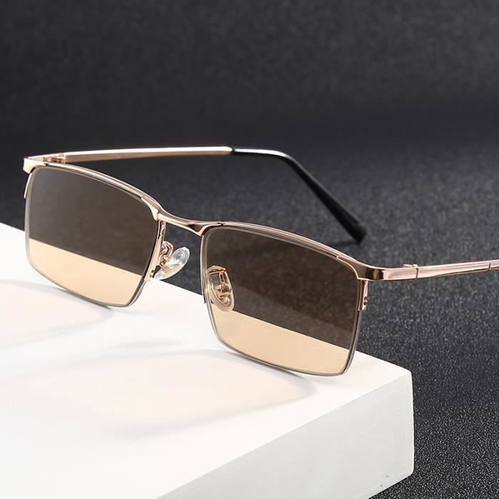 Couleur or cadre blanc frequence 400 Lunettes de lecture HD en verre fil de peche demi monture resistantes Cdiscount Bijouterie