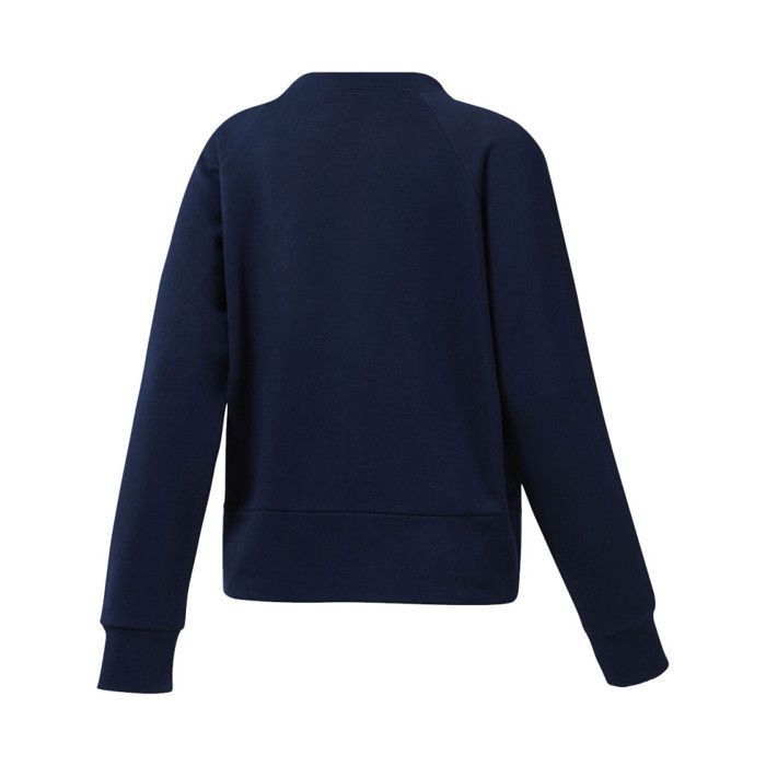 Sweat Reebok AC Iconic Fleece Femme Bleu Rouge Col rond Manches longues Logo sur poitrine Coupe droite
