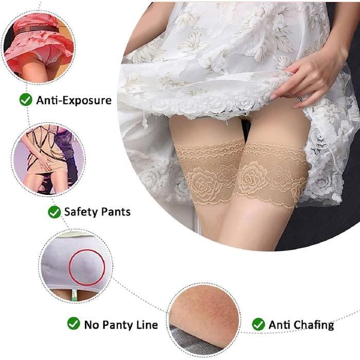 Shorty Femme Culotte de Securite Dentelle Elastique Pantalon de Securite