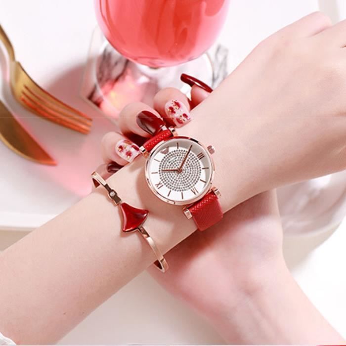 Coffret Cadeau Montre Femme Fille Chic Pas Cher Montre quartz