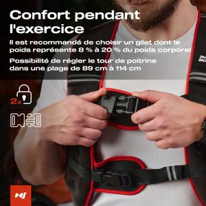 Gilet Lesté Musculation avec Plaques 8kg Fitness Tech Noir FITNESS TECH