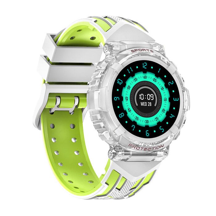 Montre Connectée Véga Étanche pour Enfant avec Appels et Capteur Cardiaque  Blanc Vert