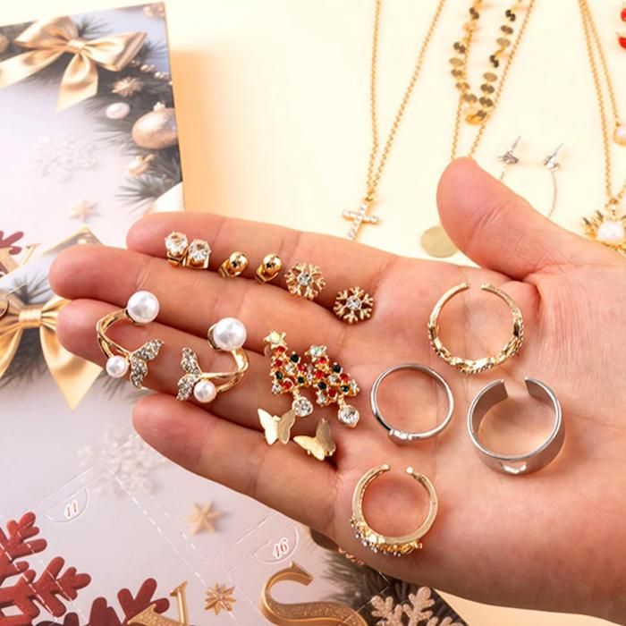 Calendrier De L'Avent Bijoux 2025 Femme Fille - 24 Surprises Avec 9