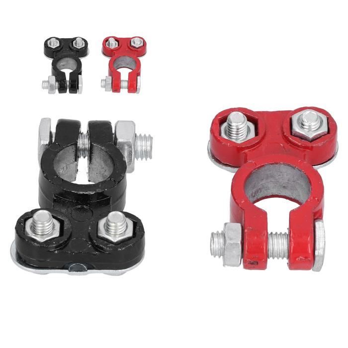 2 Pcs Connecteurs Bornes De Batterie 12V/24V - Positif Négatif à Déblocage Rapide Pour Voiture Camion Caravane