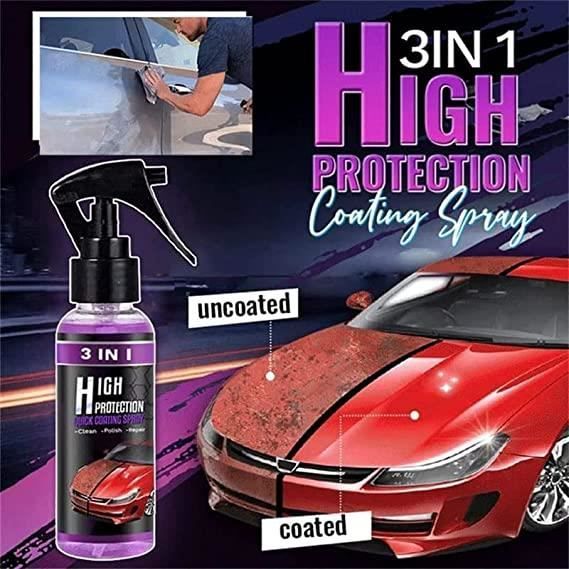 Multi-Functional Coating Renewal Agent, Car Coating Agent Spray, 3 in 1  High Protection Quick Coating Spray, High Protection Quick Car Spray,  Plastic