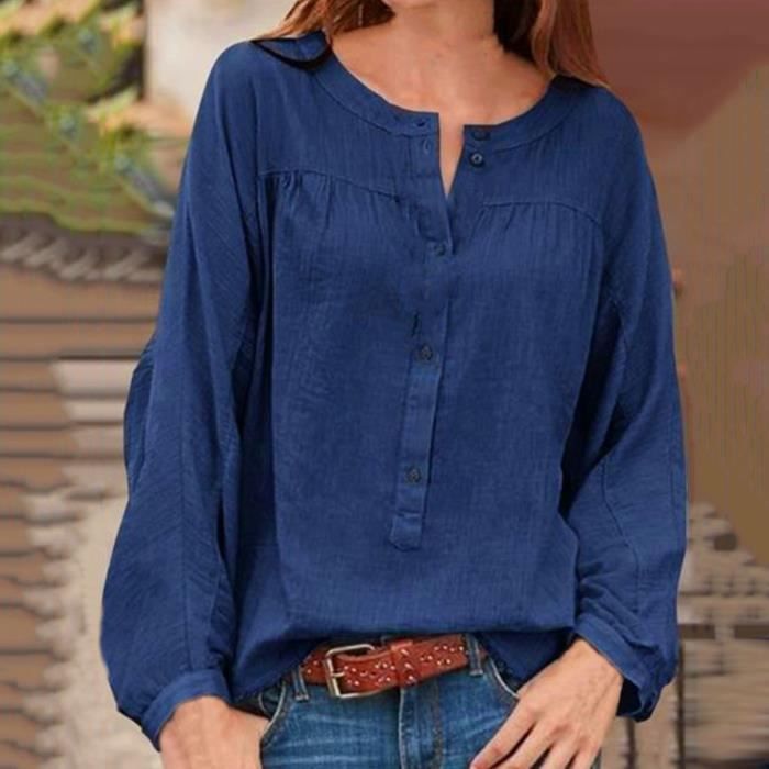 Chemise femme col rond best sale