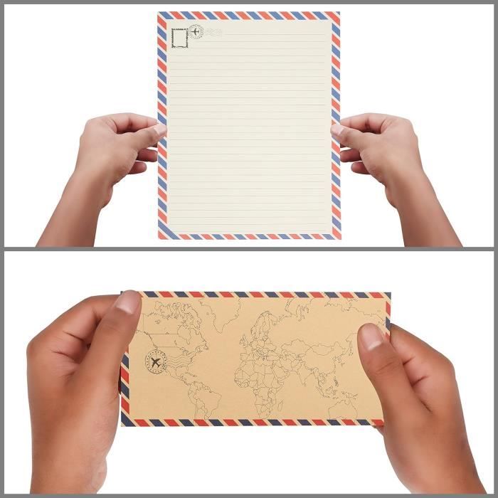 Belle Vous Papier à Lettre avec Enveloppe (Lot de 96) - 48 Feuilles et 48  Enveloppes - Papier et Enveloppe Vintage Style[S429]