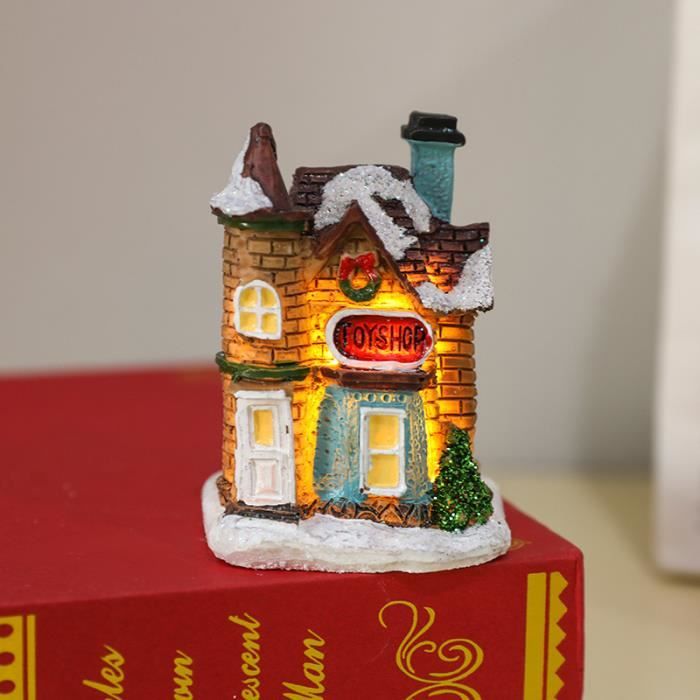 Maison de Noel Village de Noel Miniature, LED Lumineux Decoration Noel  Cadeau Noel, Deco Noel avec Batterie (6 Pièces)[1132] - Cdiscount Maison