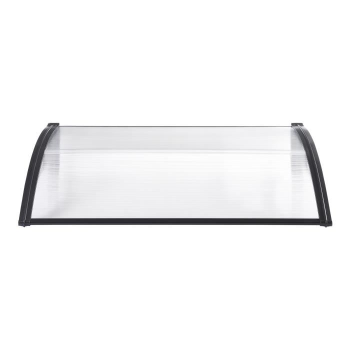 Auvent De Porte En Polycarbonate Transparent 6 Mm - 300 X 100 Cm, Protection Pluie Et Soleil, Montage Facile
