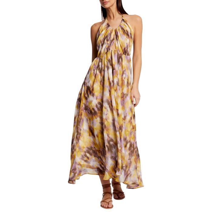 Robe longue Morgan Jaune Coupe fluide Col V Jaune Cdiscount Pret a Porter
