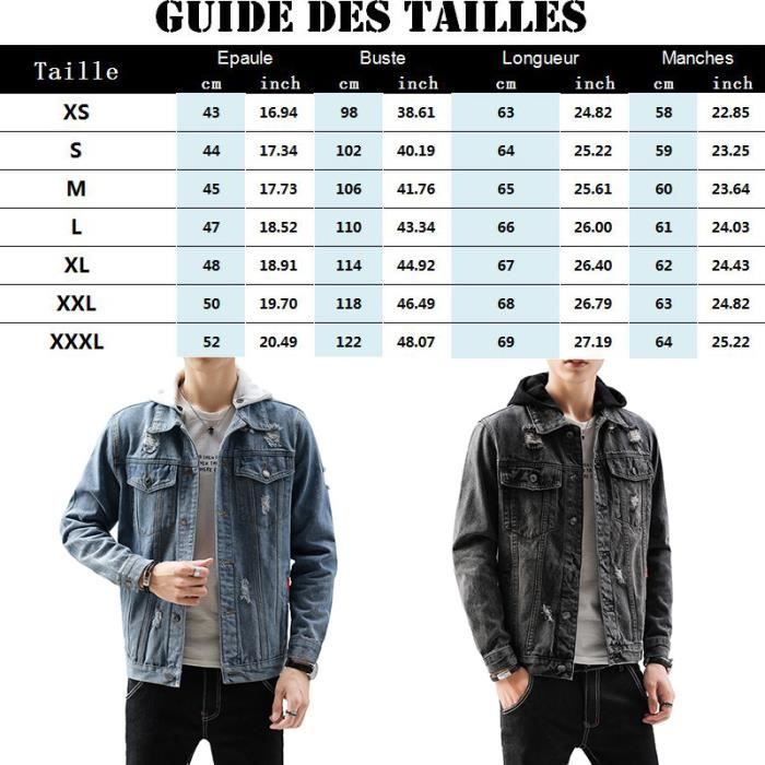 Veste Blouson Homme Schott En Denim Rayé - Style Duffle Coat Avec Capuche - Taille M - Occasion Parfait état