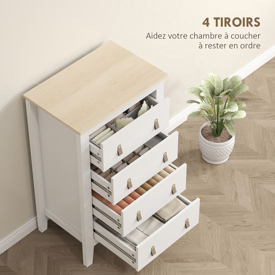 VEVOR Commode 7 Tiroirs, Meuble De Rangement En Bois Avec Système