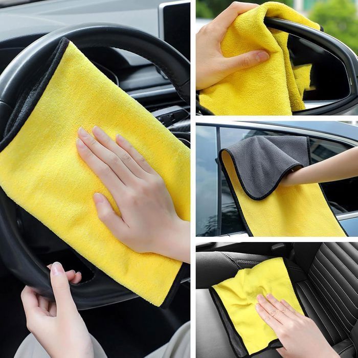 Lot De 12 Chiffons Microfibre MountainAir 30x30 Cm - Multicolores, Lavables, Pour Voiture Et Détail