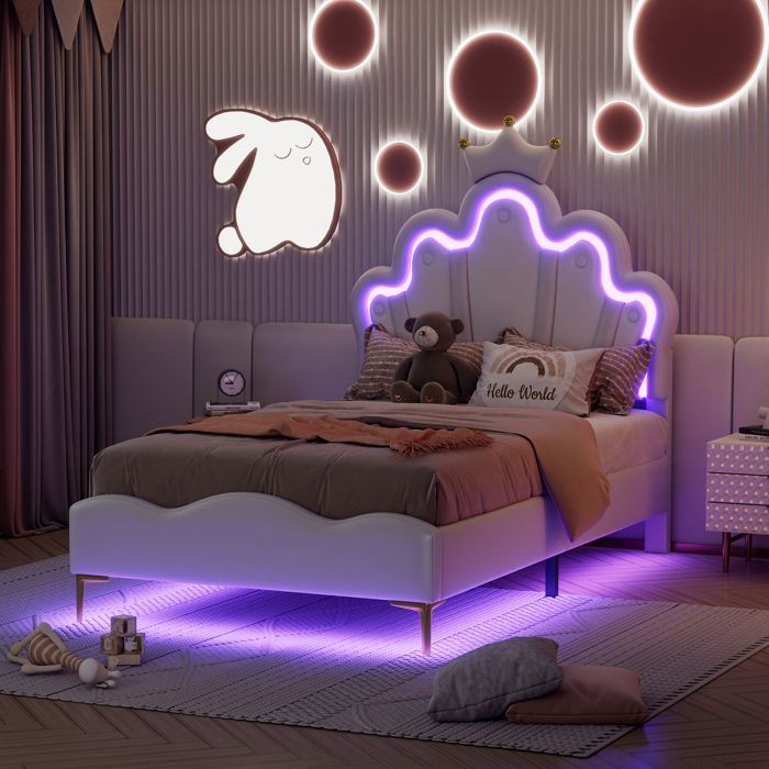 DAGLLGEW Lit Couronne Pour Poupée 20 Cm – Avec Oreiller Et Couverture Motif Cerise – Accessoire Maison De Poupée