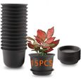 15cm pots de plantes avec soucoupe, pots de jardinière en plastique, pot de jardin de pépinière avec trou de drainage et plat-0