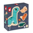 JANOD - Gamme Dino - 4 Puzzles Evolutifs - Jouet FSCTM - Enfant 18 mois+-0
