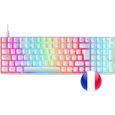 Mars Gaming MKULTRA - Clavier Mécanique Blanc RGB Compact 96% - Switch Outemu SQ Rouge  – Clavier Azerty Français-0
