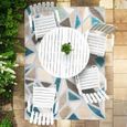 DEHORS-DEDANS - Tapis motifs Cubisme pour intérieur et extérieur jardin et terrasse 120 x 170 cm Bleu/Gris-0