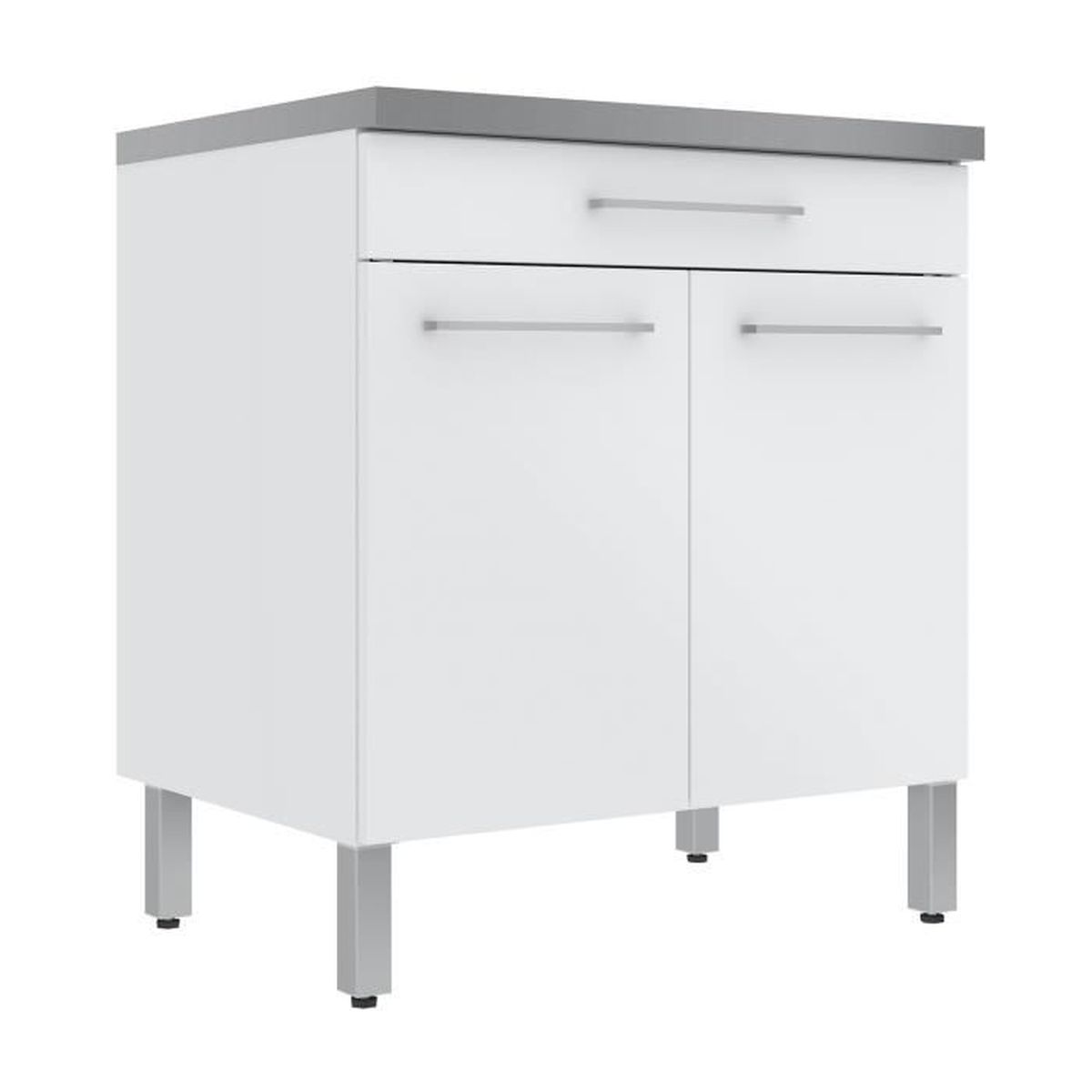 Elia Meuble de cuisine bas 100 portes et 10 tiroir blanc 10cm - Blanc Elia Meuble de cuisine bas 100 portes et 10 tiroir blanc 10cm - Blanc