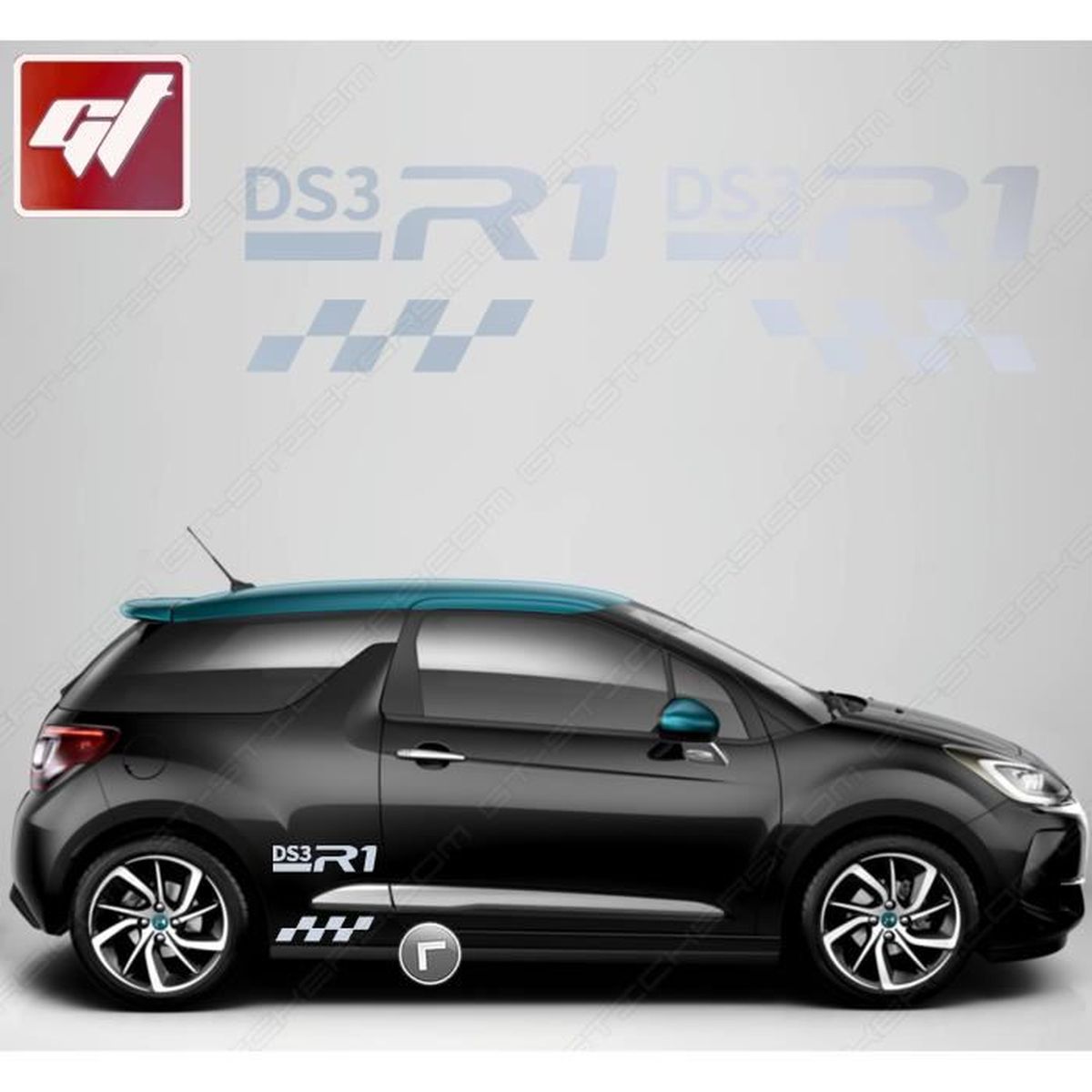 KIT Stickers Autocollants DS3 R1 GTD - CHROME - sticker ...