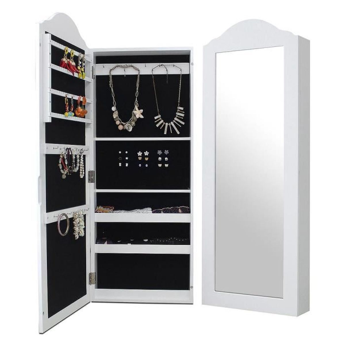 Miroir de Rangement, Armoire à Bijoux avec Miroir, 96 x 36 x 9 cm