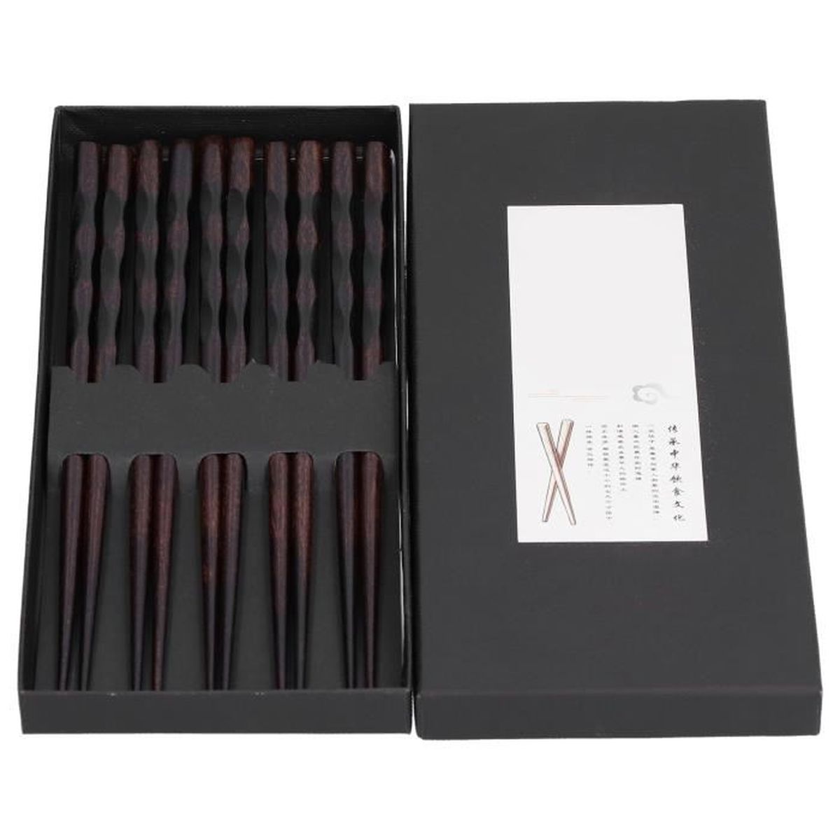 Lot De 5 Paires De Baguettes En Porcelaine Pour Comptoir - En Céramique - Motif Tournesol Bleu