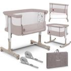 Lit bébé 3en1 LIONELO Aurora - Réglable en hauteur et inclinaison - Matelas et sac inclus - Beige cappucino