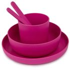 MILLO BEBE MILL'O BÉBÉ - SET VAISSELLE (ASSIETTE, BOL, GOBELET, CUILLERE, FOURCHETTE) BIODÉGRADABLE - SANS BPA - MICRO-ONDABLE - ROSE