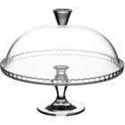 Plat à tarte en verre - Pasabahce - 32cm - Cloche de protection - Compatible lave-vaisselle - Style baroque