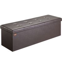 Banc De Rangement Velours Beige 76x38x42cm 100L Casaria - Siège Coffre Pliable Salon Chambre
