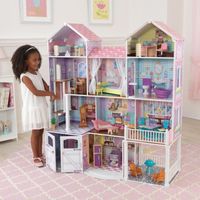 KidKraft - Maison de poupées en bois Country Estate avec 31 accessoires inclus, son et lumière