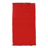 SIMPLY COTON - Tapis salon ou chambre uni 100% coton 50 x 80 cm Rouge