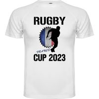 T-SHIRT RUGBY COUPE DU MONDE 2019 - TEE SHIRT BLANC HOMME RUGBY FRANCE 2019 - du S aux XXL