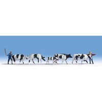 Modélisme ferroviaire - NOCH - Gardien et troupeau de vaches - 2 figurines + 5 vaches